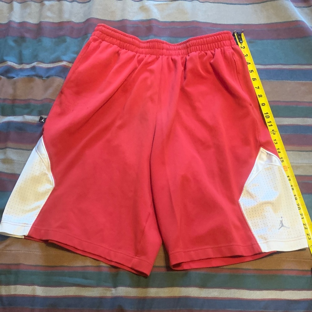 Jordan Red and White Athletic Shorts